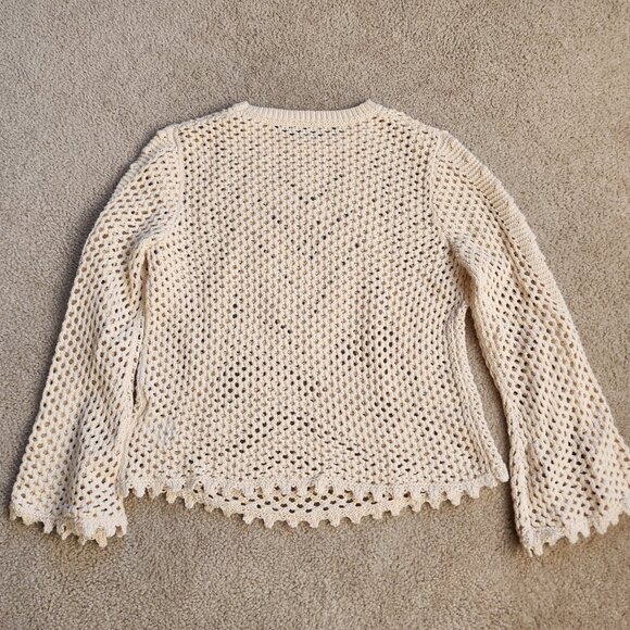 NWOT Another Love "Meryl" Cotton Crochet Sweater - Picture 7 of 8